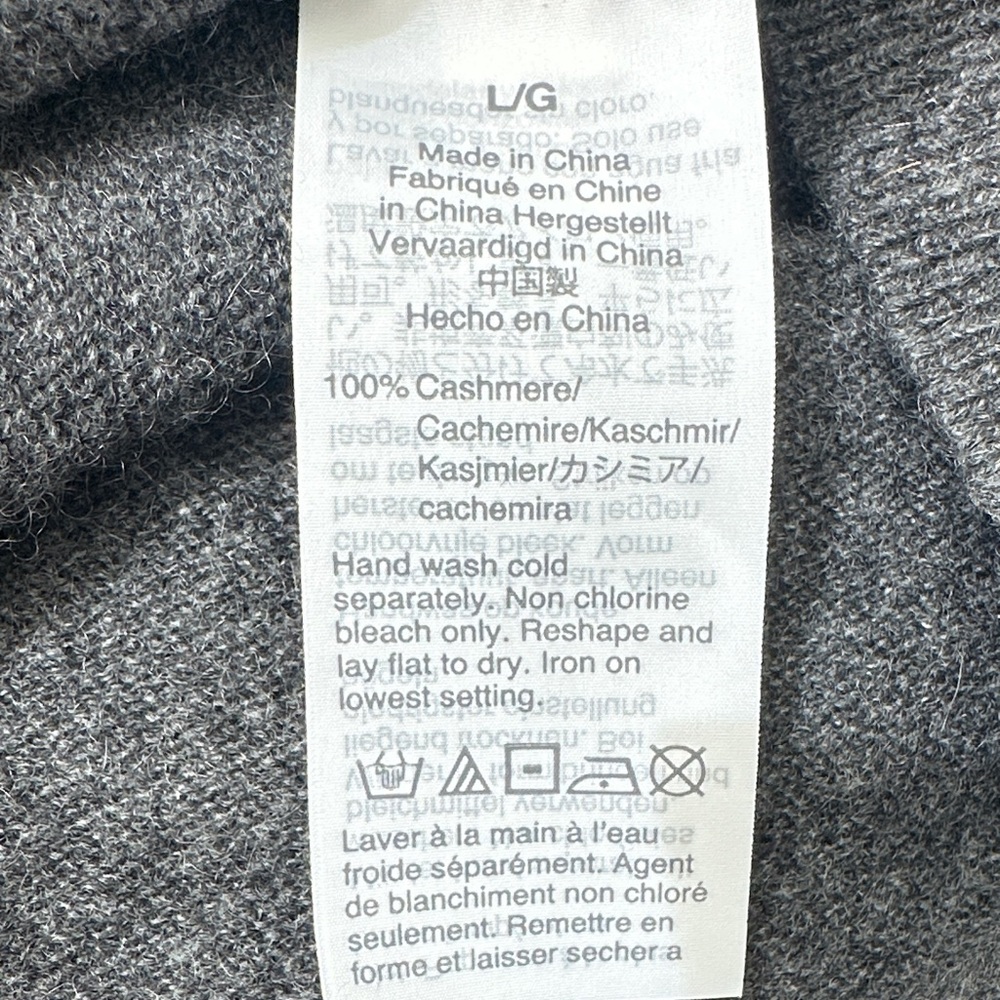 J Crew 100% Cashmere Turtleneck Sweater sz L Dark Grey - Picture 10 of 12